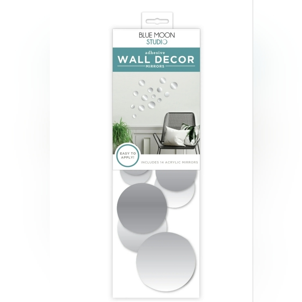 Blue Moon Studios 14pc Self-Adhesive Circle Wall Mirror Decals